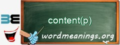 WordMeaning blackboard for content(p)